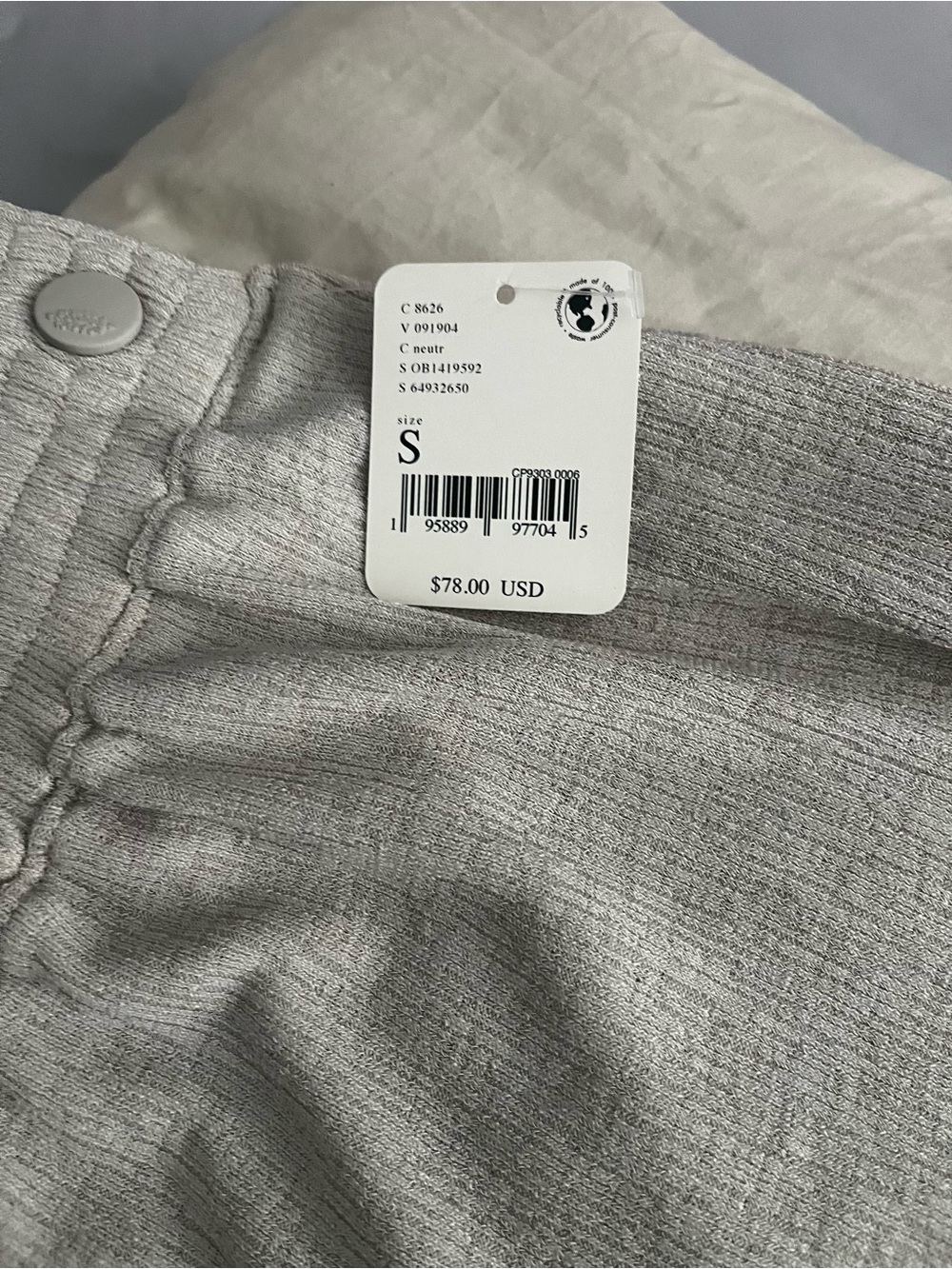 NWT FREE PEOPLE Light Gray Wide-Leg Lounge Pants - Picture 3 of 6